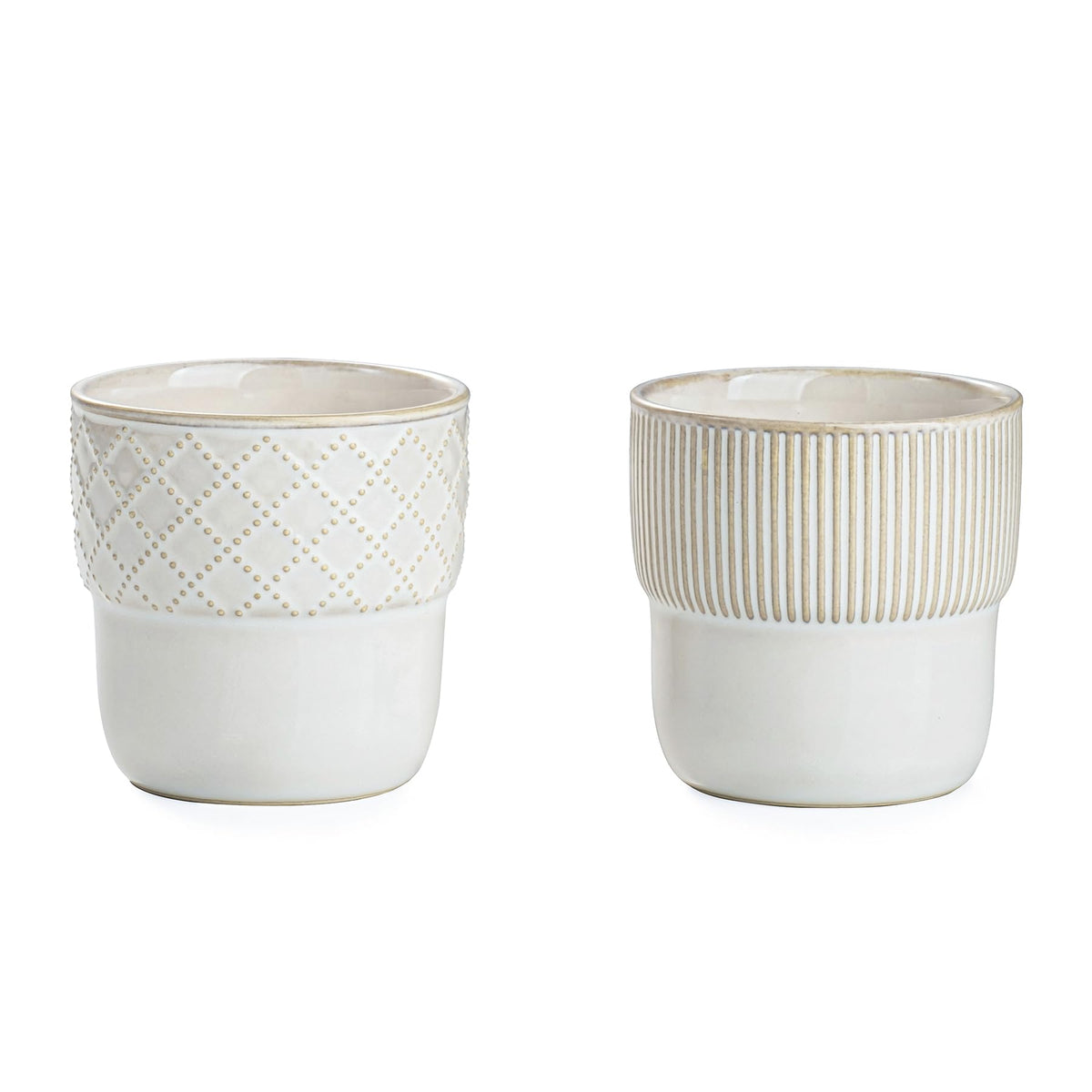 MIKIGEY espresso cups with embossed stripes for stylish mornings