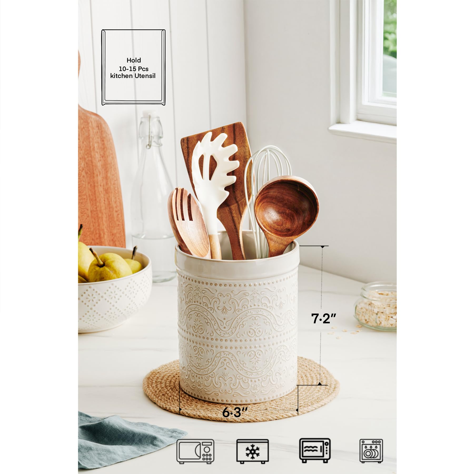 MIKIGEY heavy-weight ceramic base prevents tipping when full.