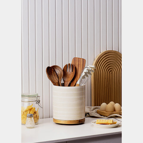 MIKIGEY tidy countertop organization with a sleek rotating crock