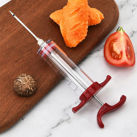Mikim meat injector with stainless steel needles for flavorful barbecue marinades