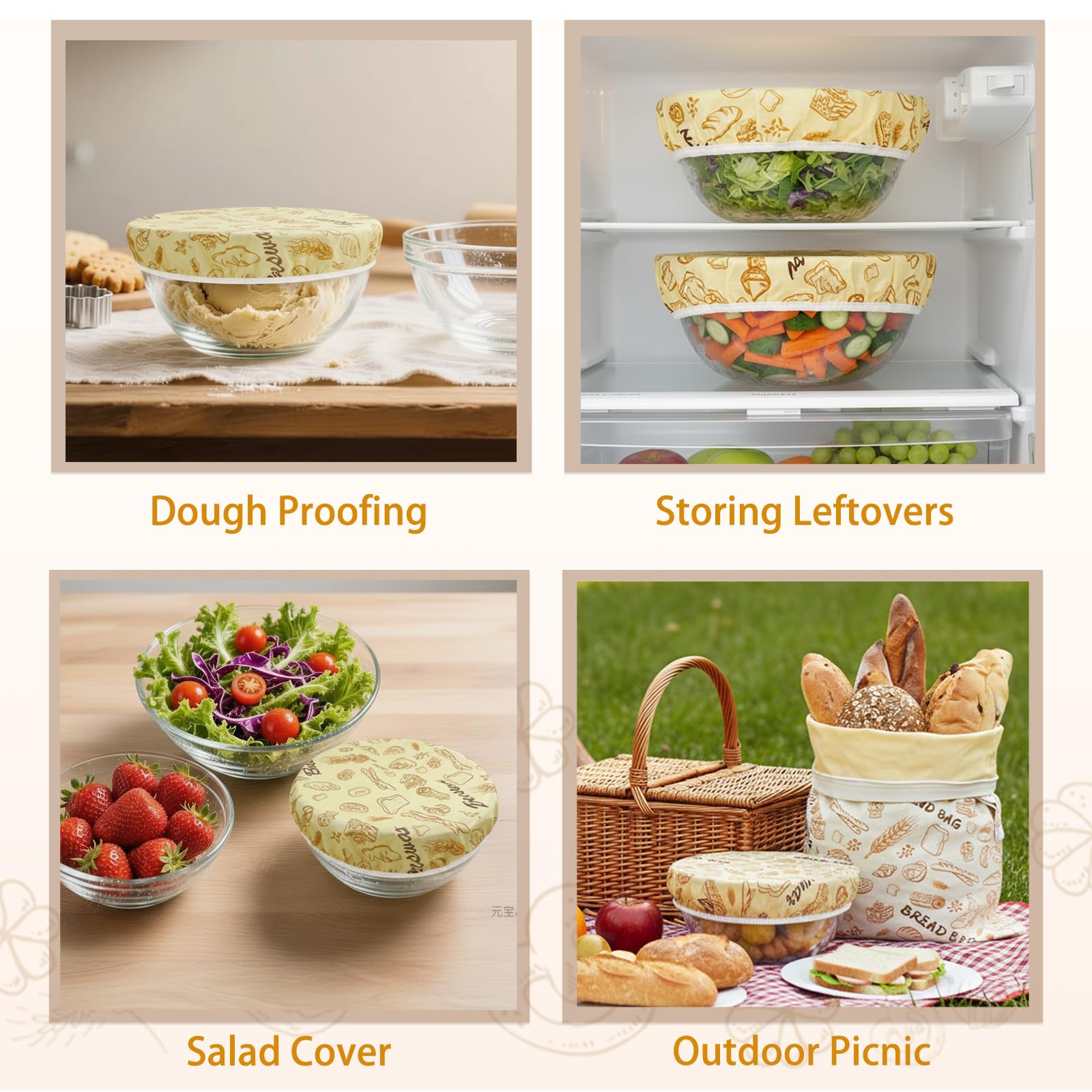MIKIPLUM eco-friendly food cover made from beeswax blend for reusable kitchen protection.