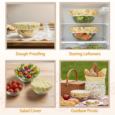 MIKIPLUM eco-friendly food cover made from beeswax blend for reusable kitchen protection.