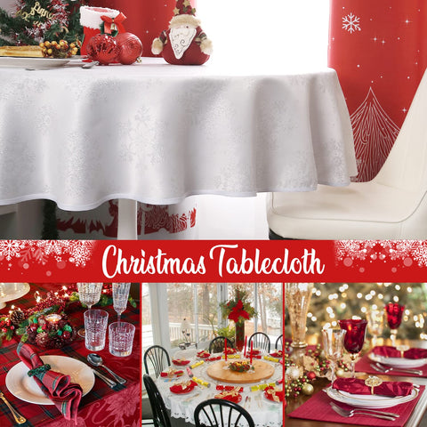MikiUp durable round tablecloth for indoor and outdoor entertaining.