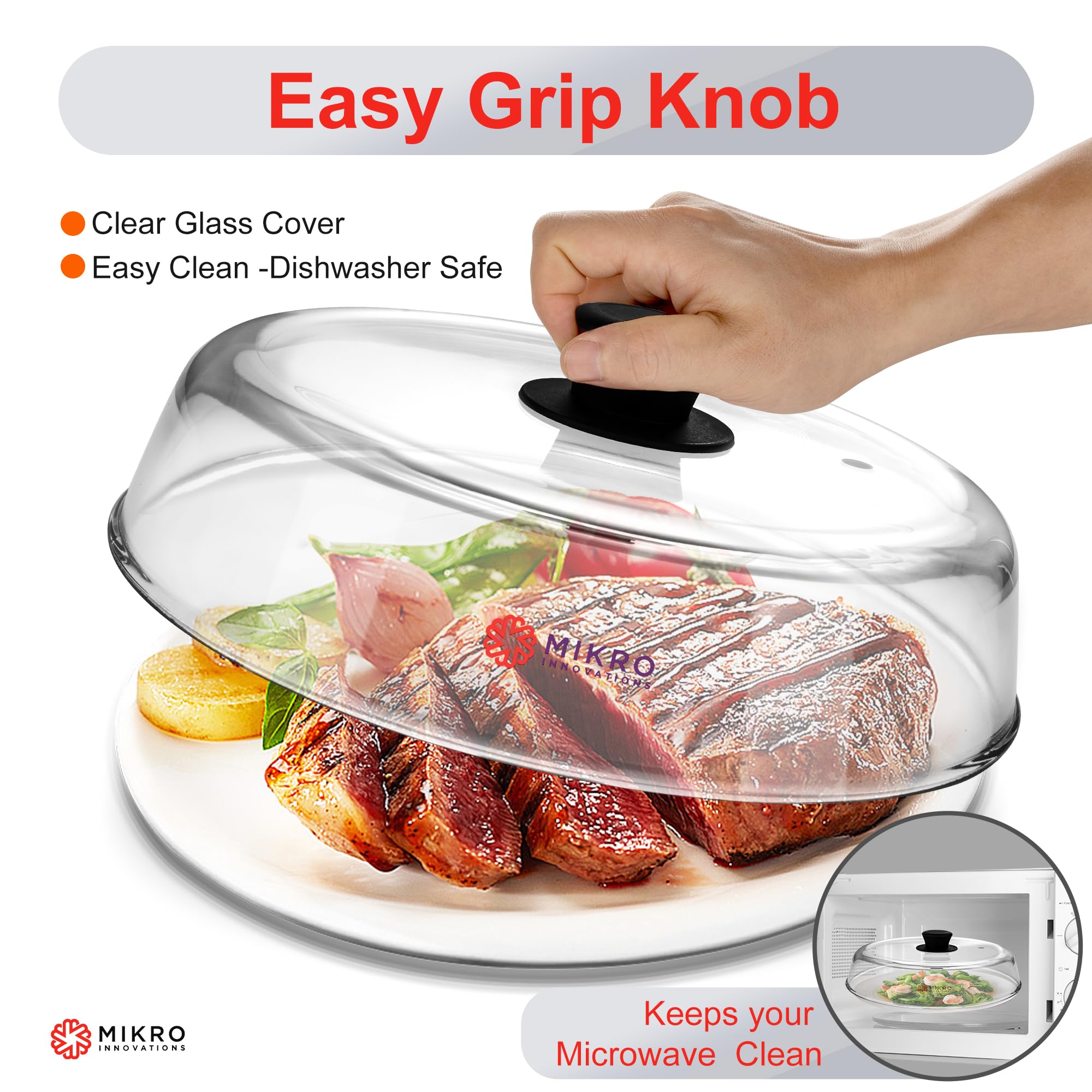Mikro Innovations dishwasher-safe glass cover simplifies post-meal cleanup.