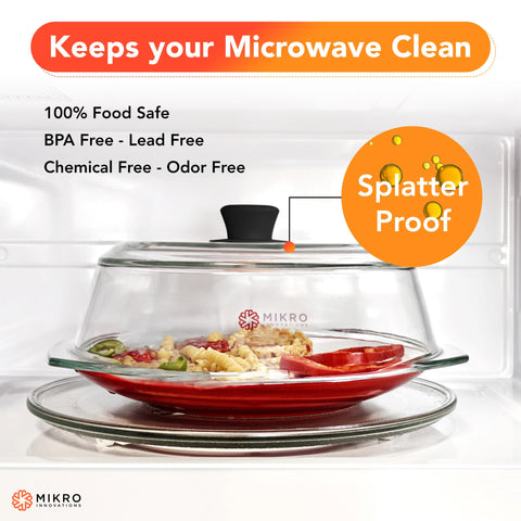 Mikro Innovations heavy-duty borosilicate glass lid for long-lasting use.