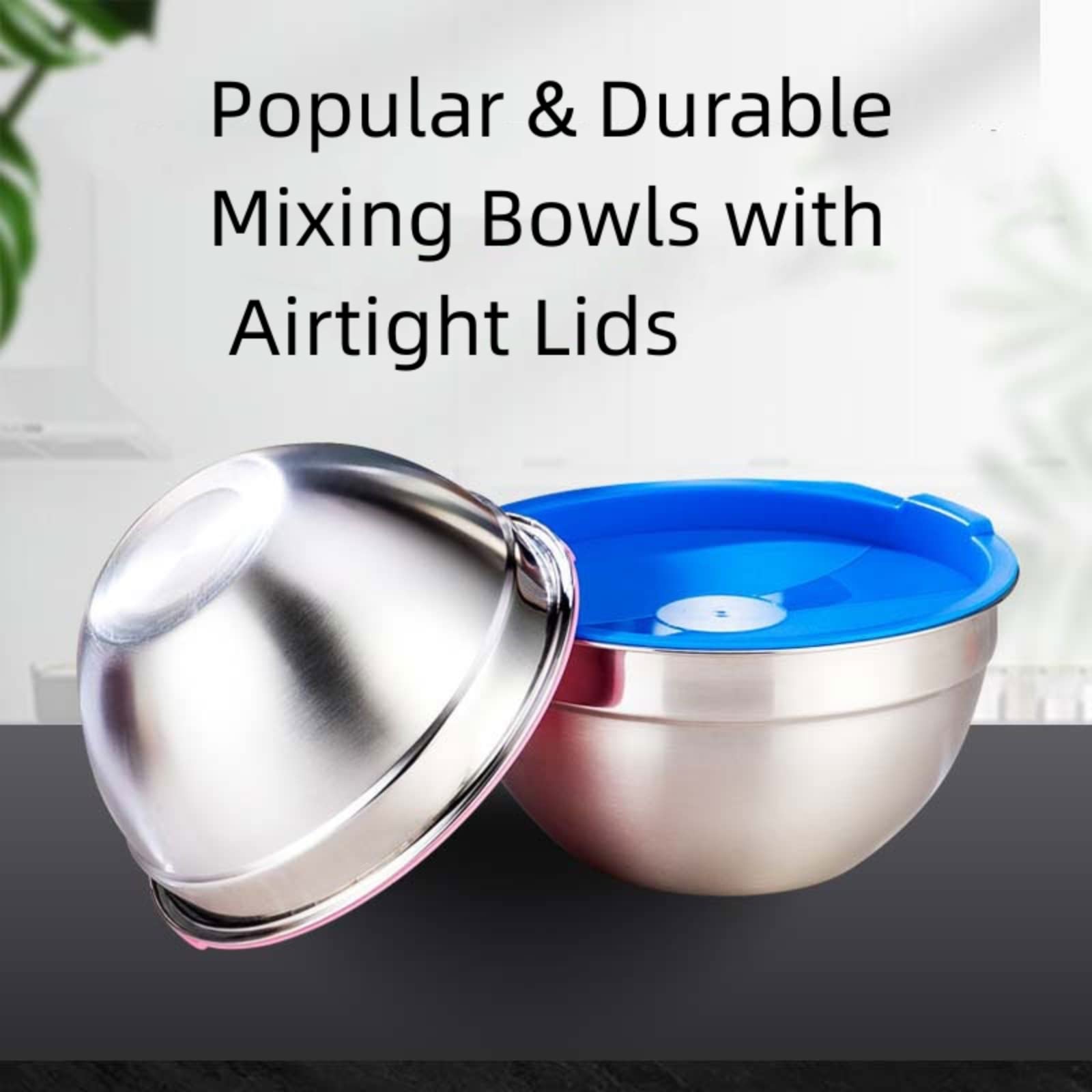 MIKULA mixing bowls 2-5qt with lid compact for small batches