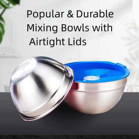 MIKULA mixing bowls 2-5qt with lid compact for small batches