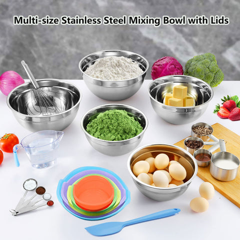 MIKULA mixing bowls set 6qt with lid simplifies storage and prep tasks