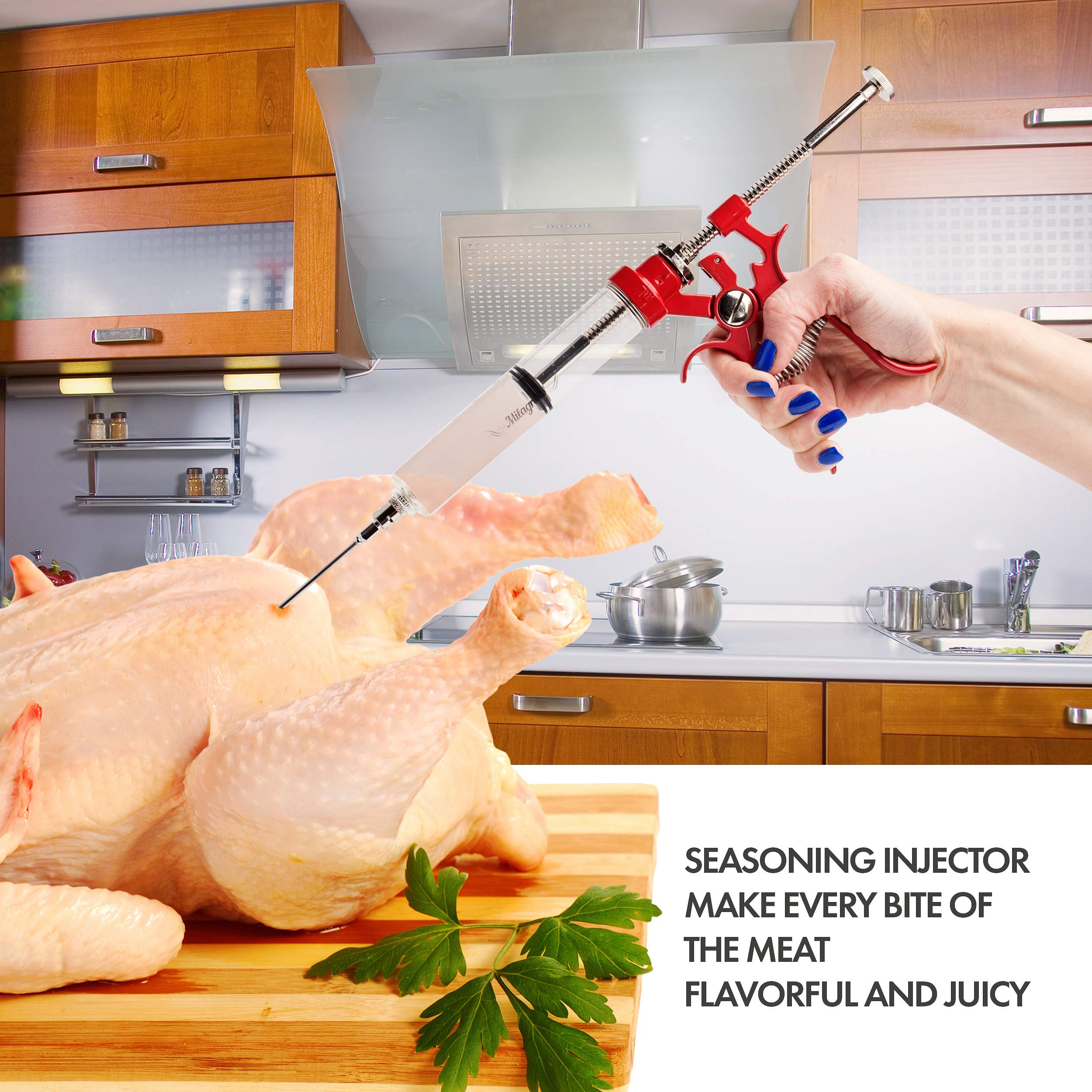 Milagroso dishwasher-safe meat injector kit for easy disassembly and cleaning.