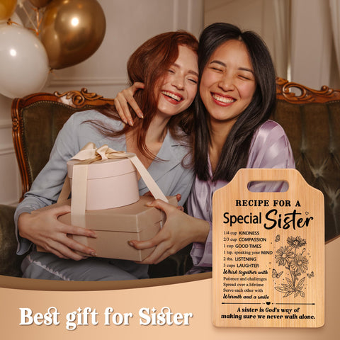 Milcier keepsake cutting board for sisters at celebrations