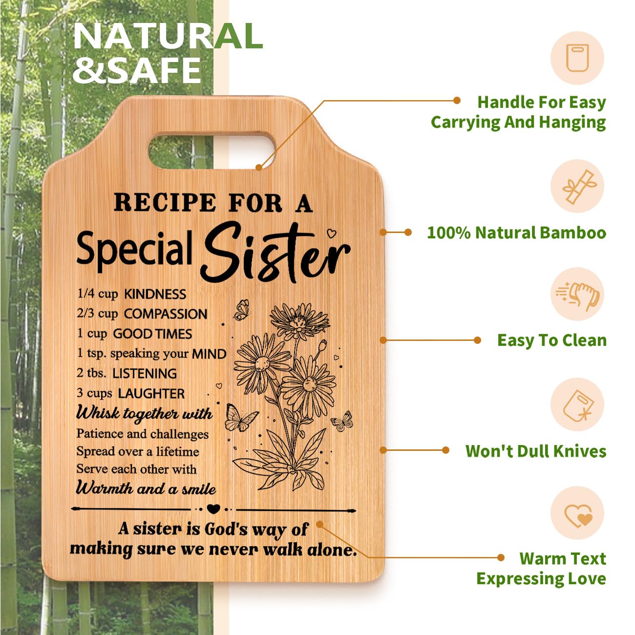 Milcier versatile decor cutting board usable as serving tray or wall art