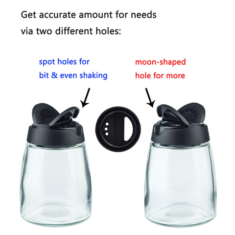 MILEKE shaker top has two hole designs for precise dispensing and versatile use.