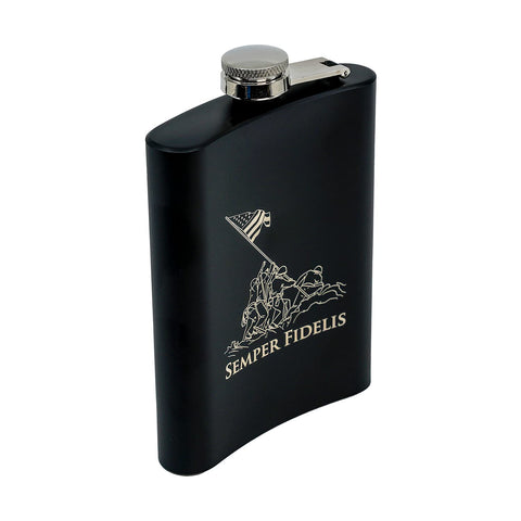 Military Gift Shop USMC flask perfect for camping, hiking and tailgating.