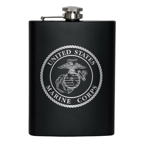 Military Gift Shop USMC flask veteran-owned product made in USA.