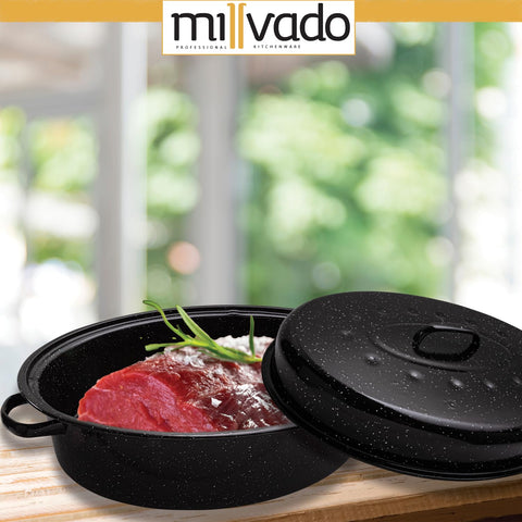 Millvado dishwasher-safe roaster simplifies cleanup after big gatherings.