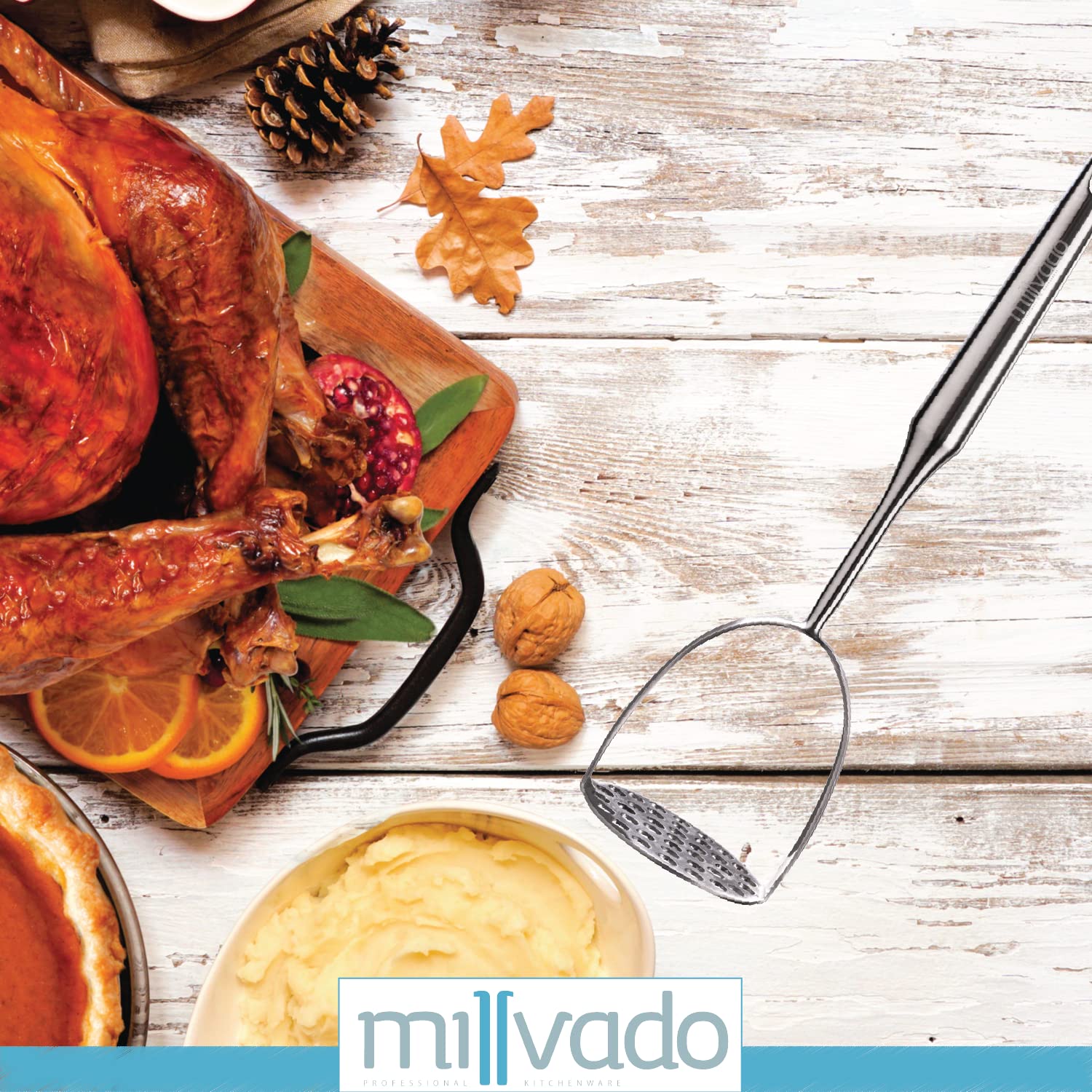 Dishwasher-safe Millvado masher for quick cleanups.