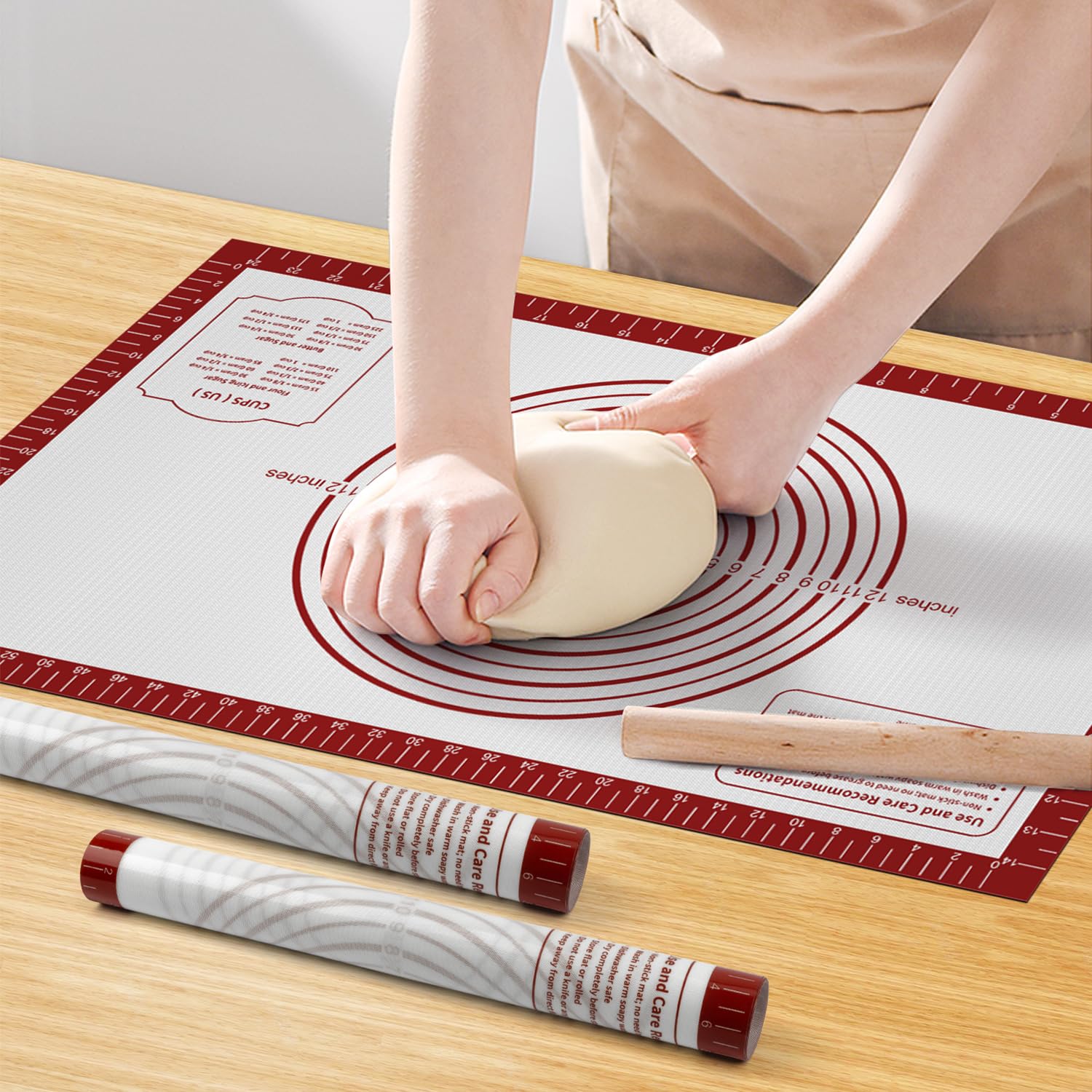 Mimekitchen foldable-storage-mat packs flat for easy storage.