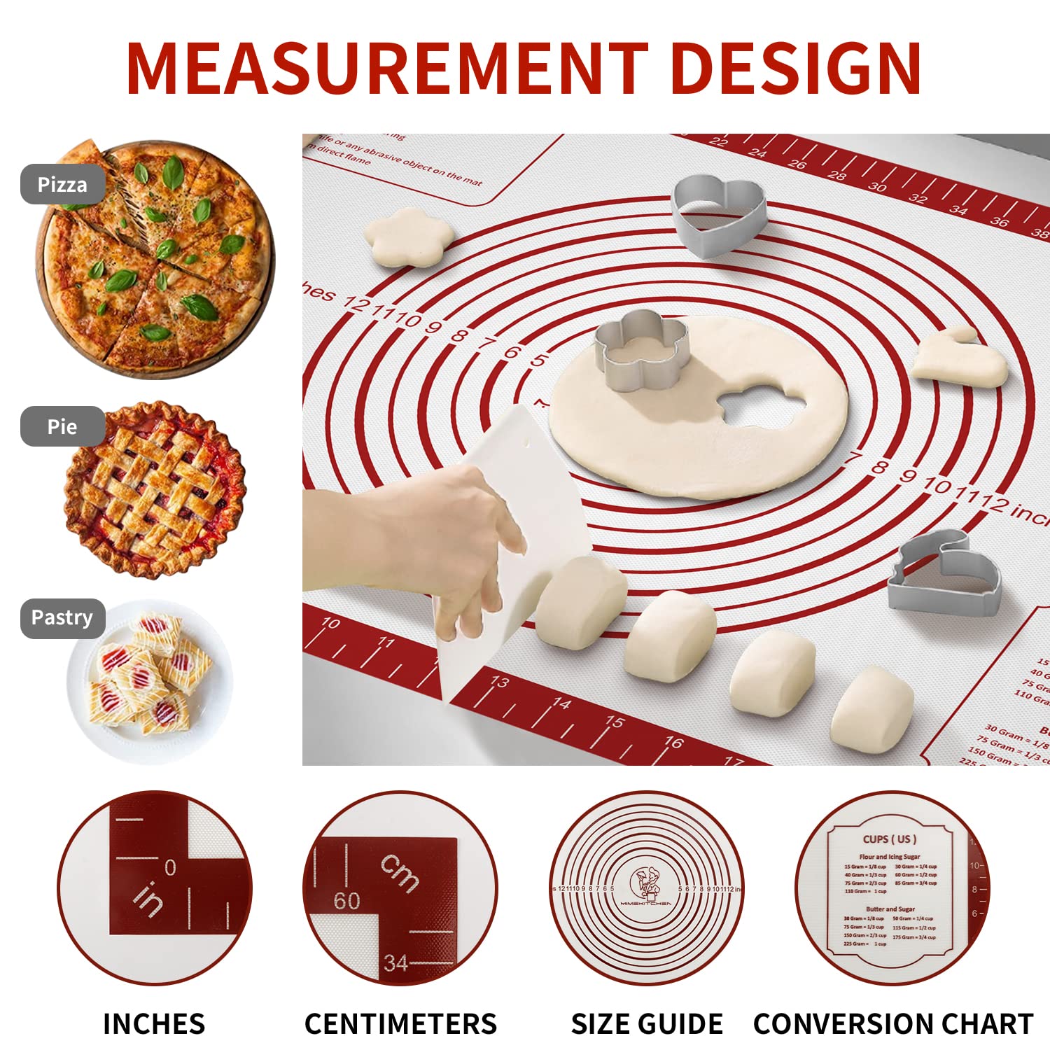 Mimekitchen non-slip-bottom mat stays in place on countertops.