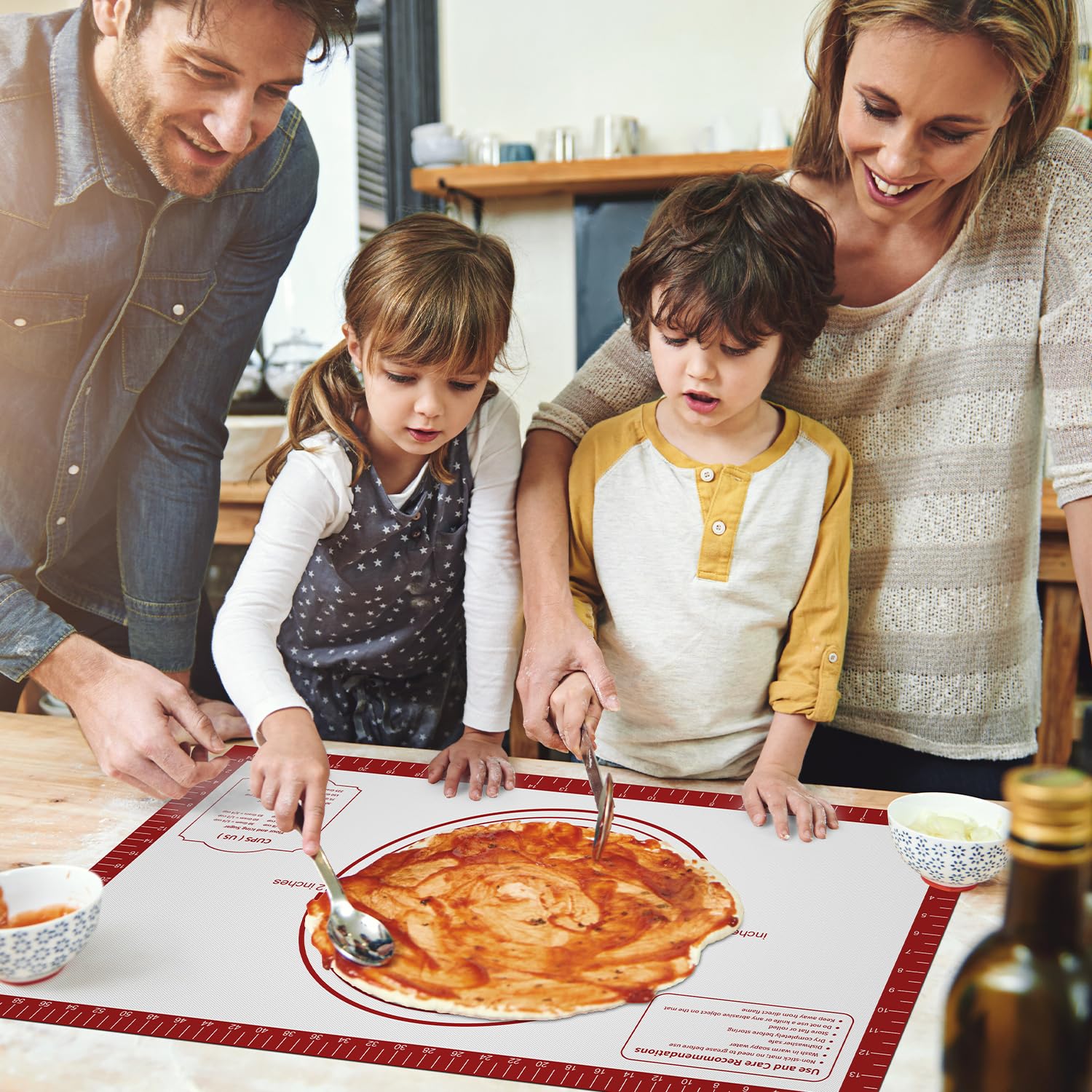 Mimekitchen dual-sided measurements in inches and centimeters for accuracy