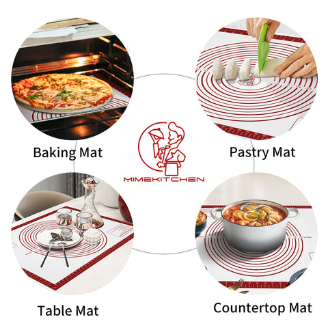 Mimekitchen pastry mat non-slip bottom keeping mat secure during use