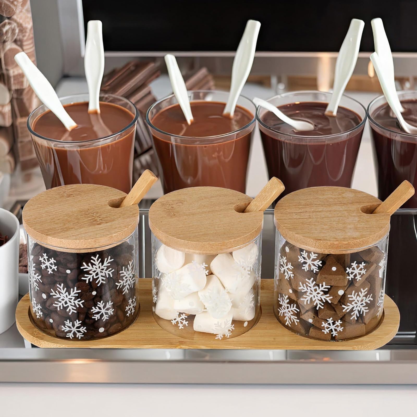 Mimorou bamboo lid and spoon set delivering safe, stylish sealing for treats.