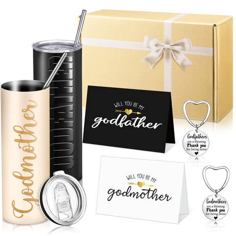 Mimorou godparents tumblers 20oz with godmother and godfather lettering for daily use