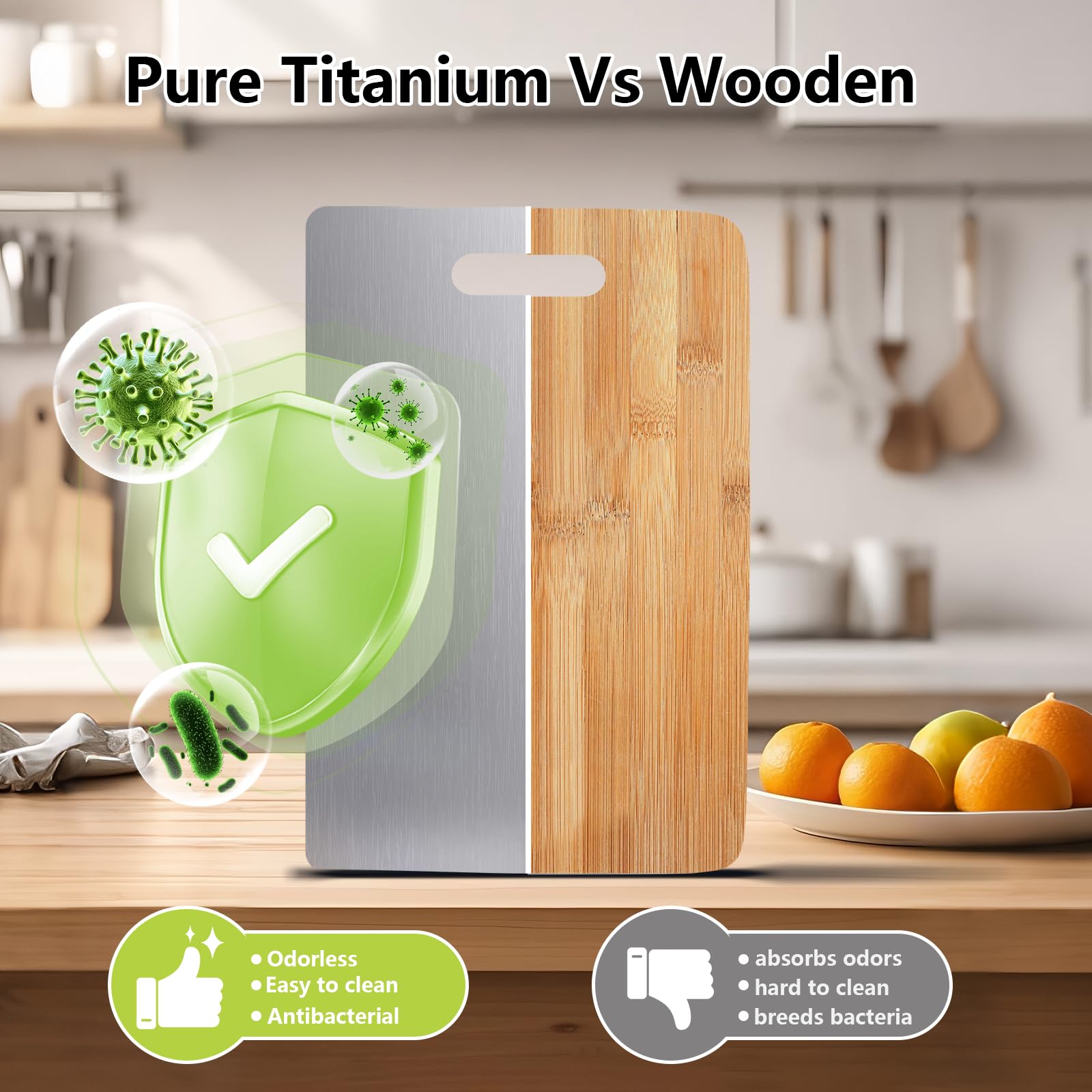 MINADCIN brushed finish titanium board; easy cleaning and wear resistant