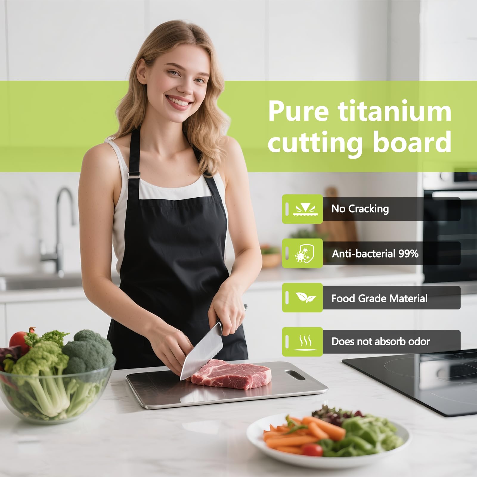 MINADCIN single piece titanium board; ultra smooth non porous surface