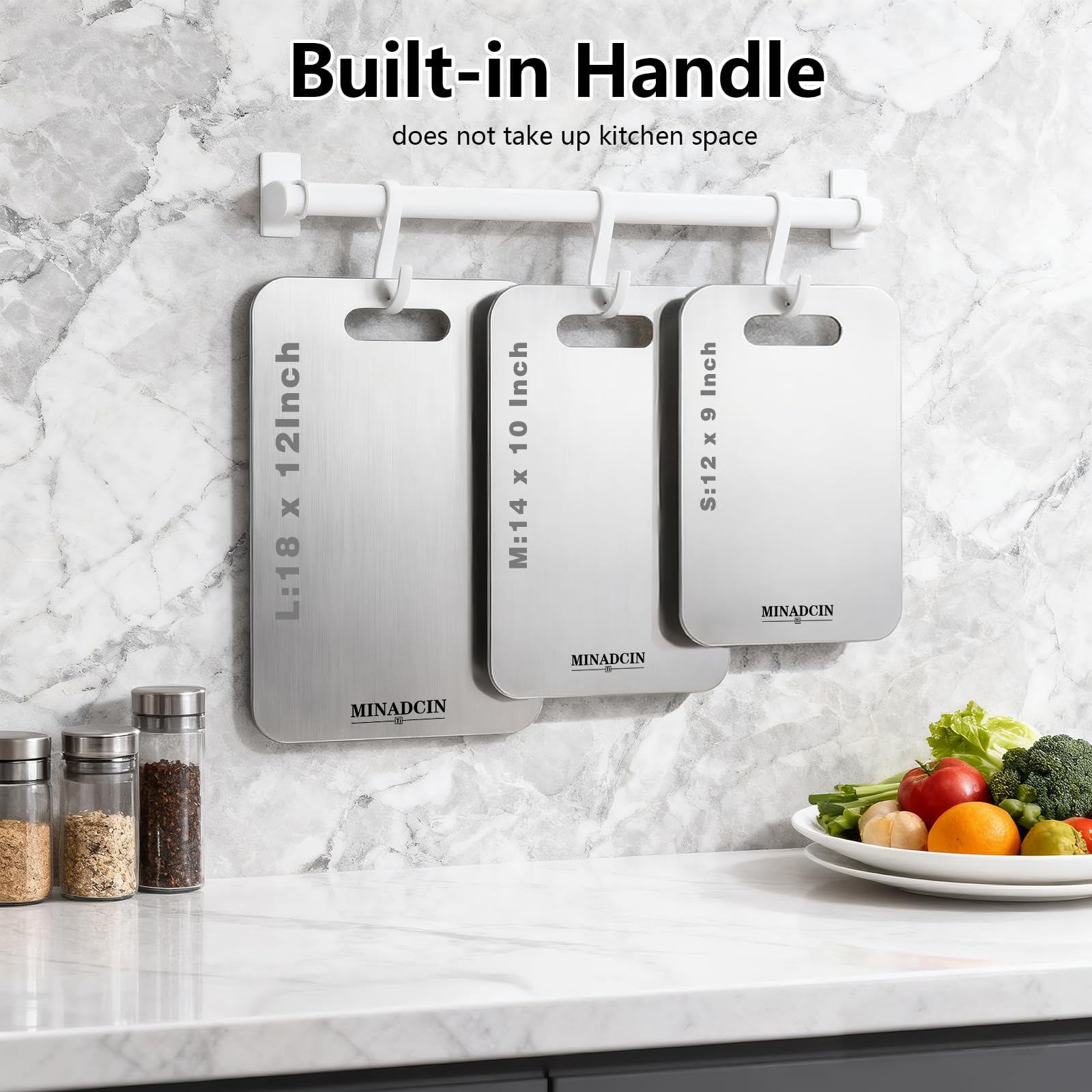 MINADCIN varied sizes titanium cutting boards; versatile kitchen setup