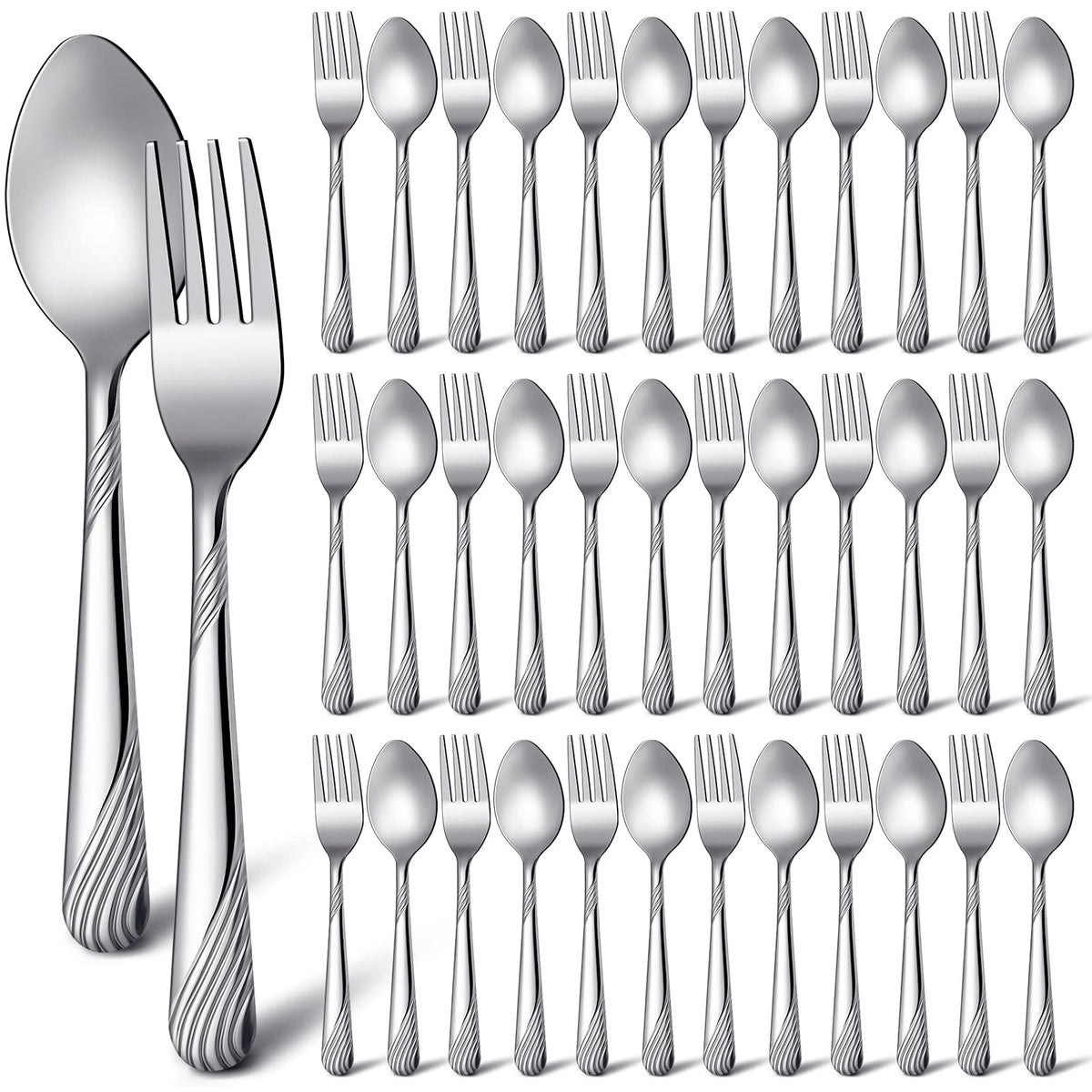 Minatee 50-pcs flatware set for everyday dining and entertaining guests.
