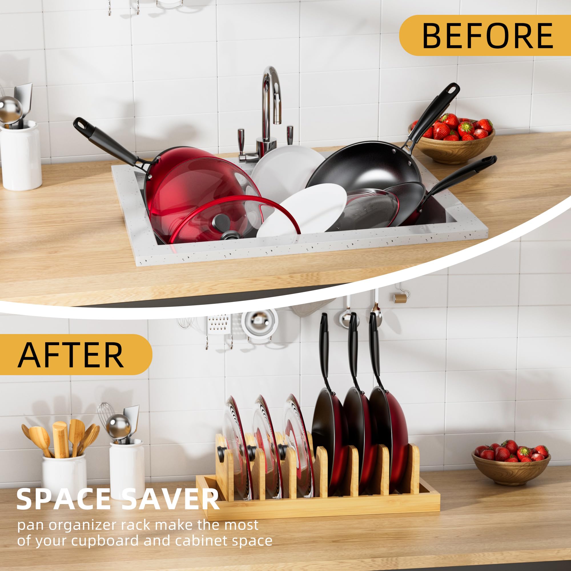 MinBoo easy-install cabinet organizer requires no tools for quick setup.