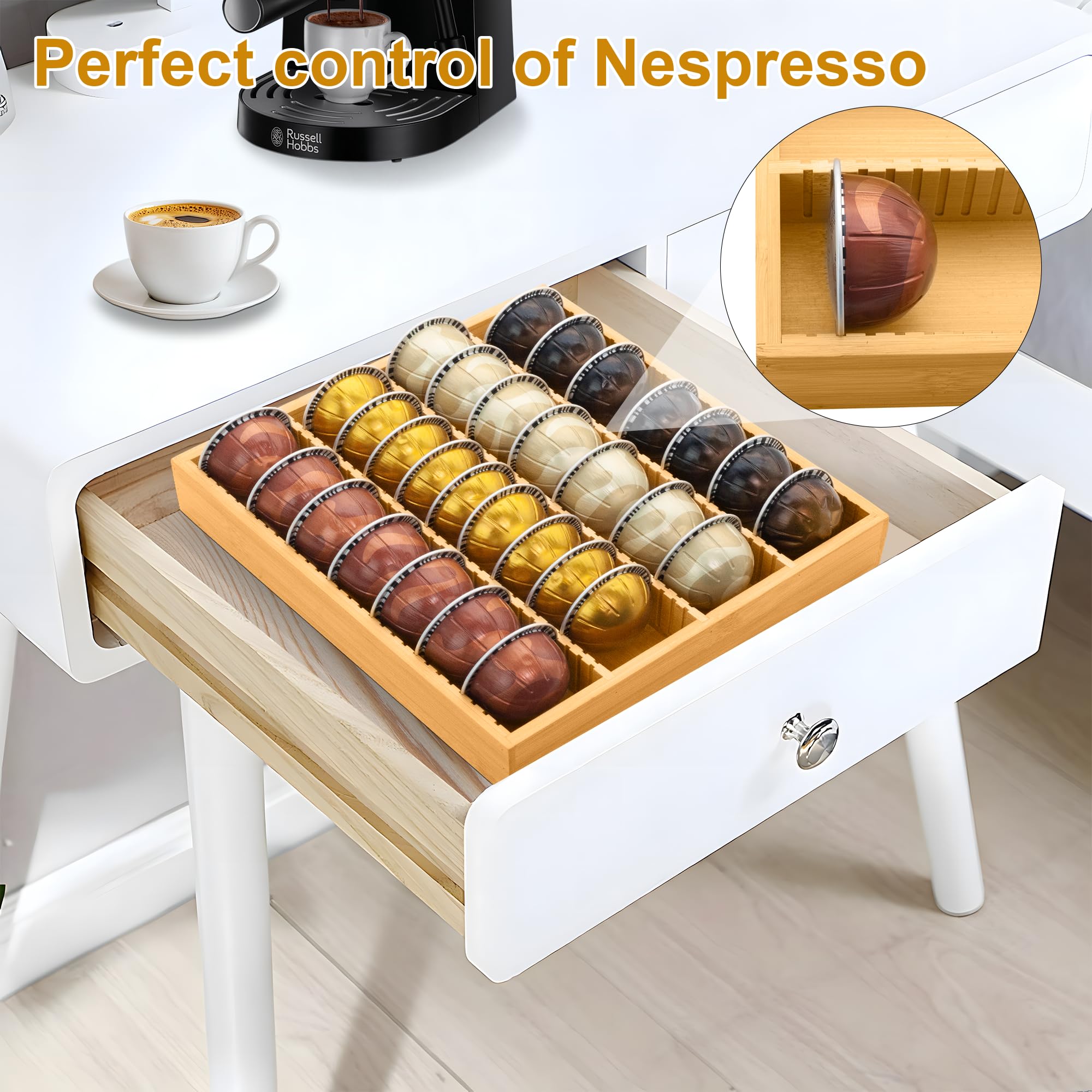 MinBoo VertuoLine capsule holder in action keeps capsules organized for busy mornings