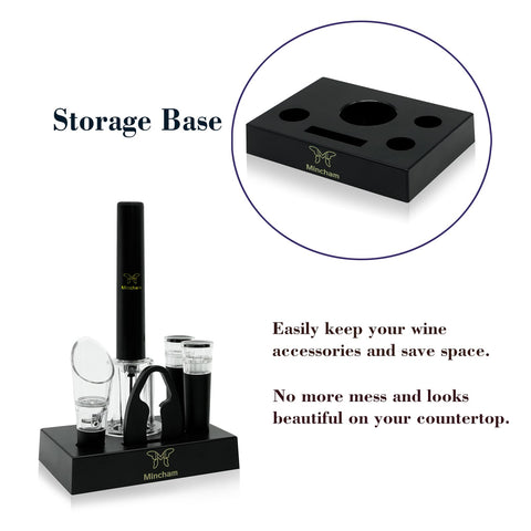 Mincham storage base keeps the set organized on the counter