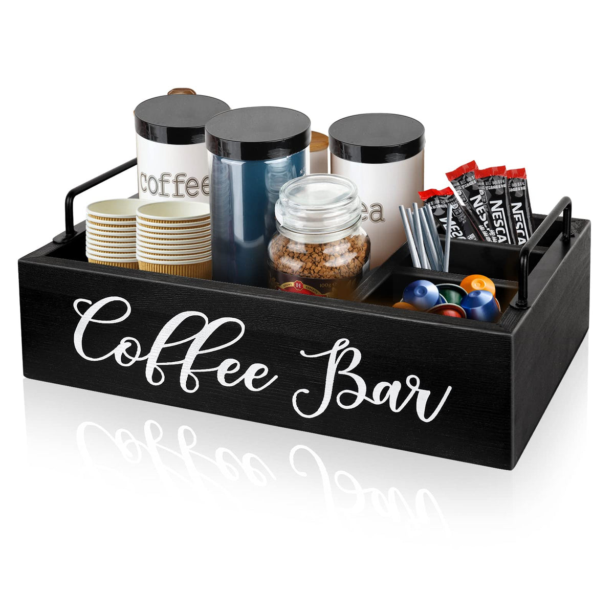MINCORD coffee bar organizer wood boosts countertop organization and style