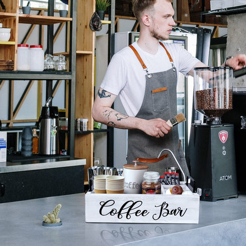 MINCORD coffee station storage with four compartments for K cups and accessories