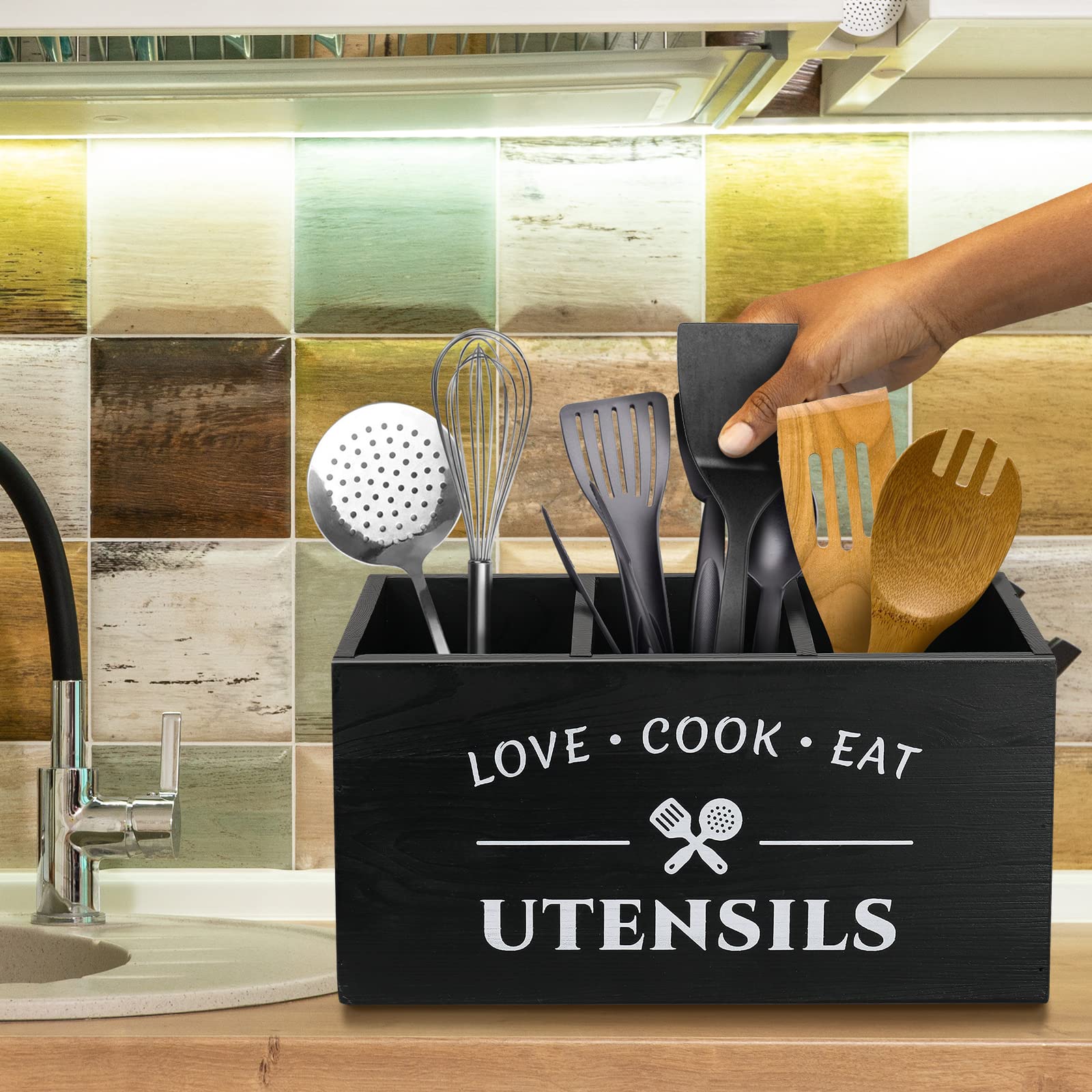 MINCORD handmade wooden organizer combines durability with easy wipe-clean maintenance