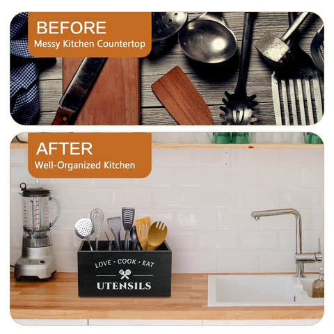 MINCORD rustic kitchen décor adds vintage vibe to countertops and helps tidy utensils