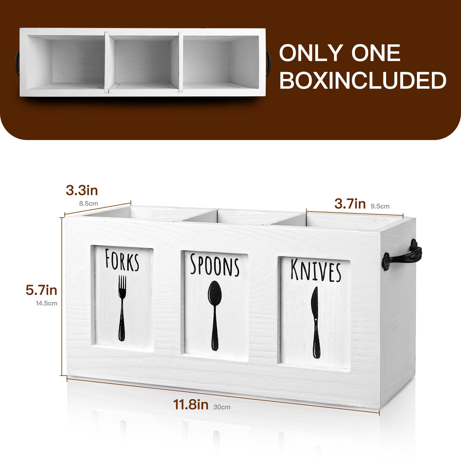 MINCORD utensil holder with metal handles is easy to carry for indoor or outdoor dining.