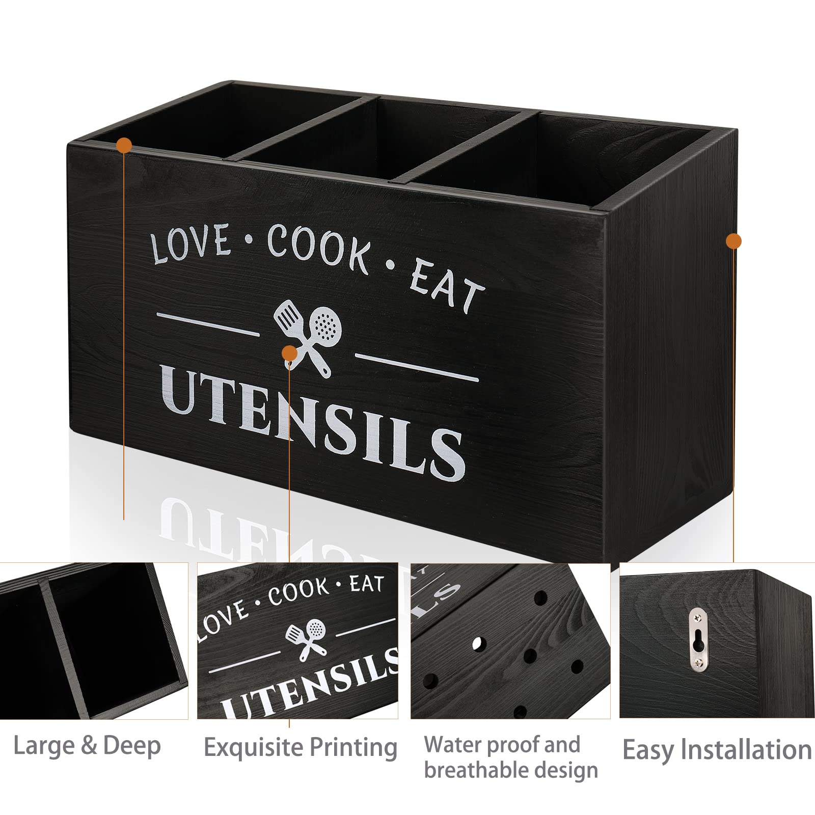 MINCORD wall-mount utensil organizer keeps utensils within reach and saves counter space