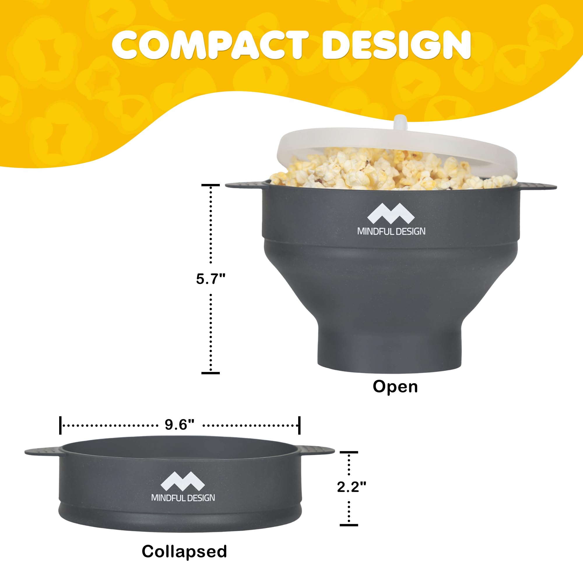 Mindful Design BPA-free silicone popper supports toxin-free snacking.