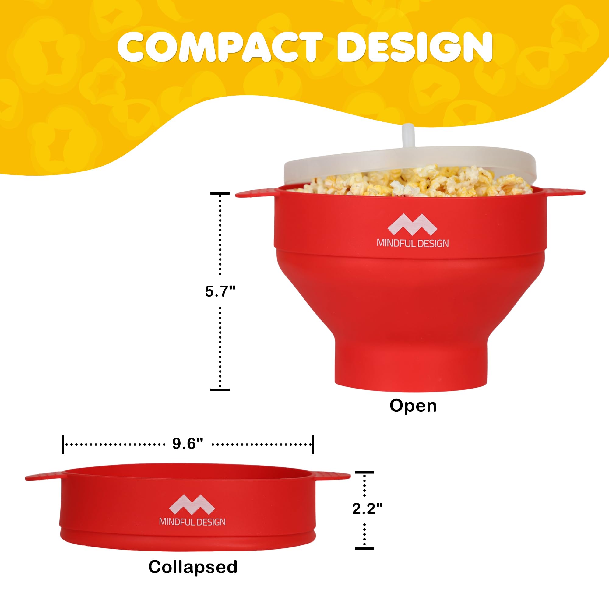 Mindful Design family-friendly design with lid and handles for safe movie nights.