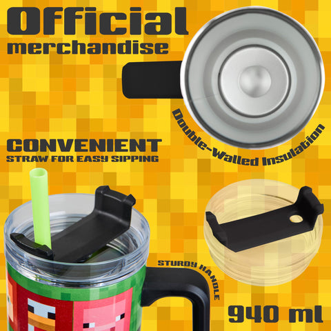 Official Minecraft graphics showcase authentic licensed design for fans.