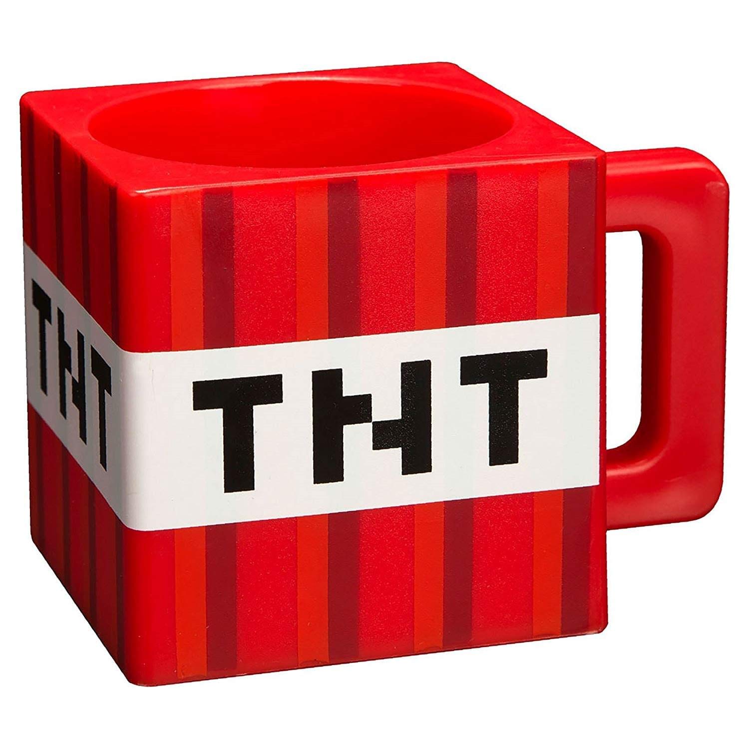 Minecraft TNT Block Mug in red design, ideal for fans’ daily hot beverages.