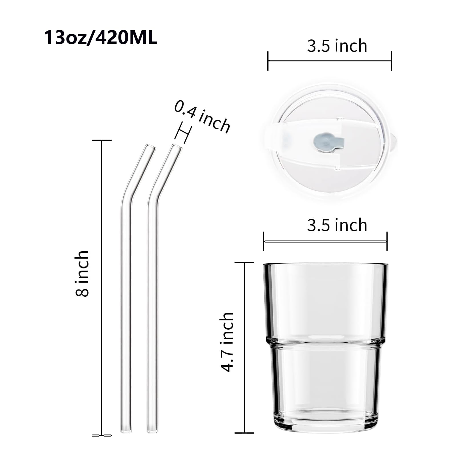 MINGHYZYA 2-pack reusable cups for sustainable daily use in cafe, home, or gym.