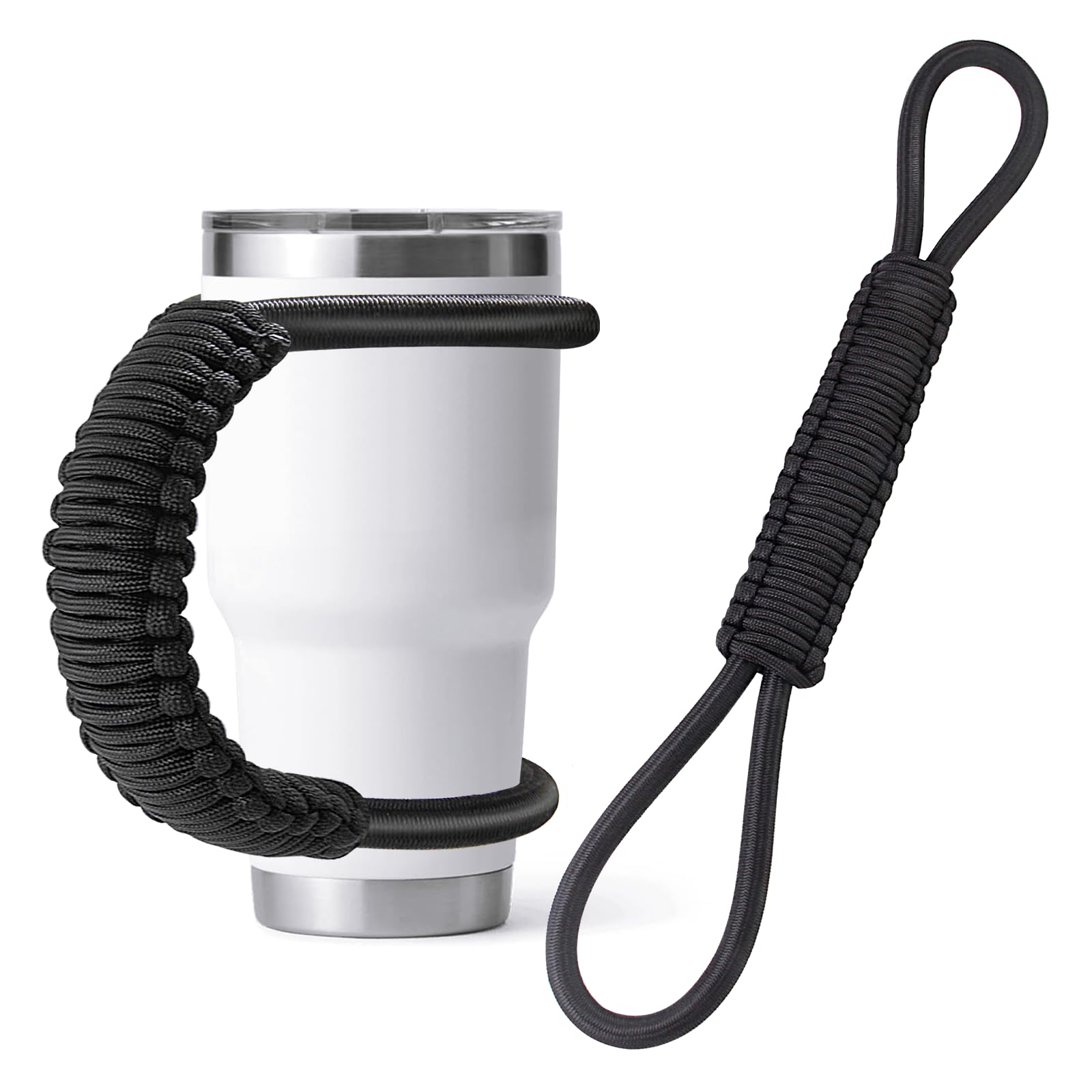 MingQiEven paracord handle with dual rings for secure top and bottom grip on the go.