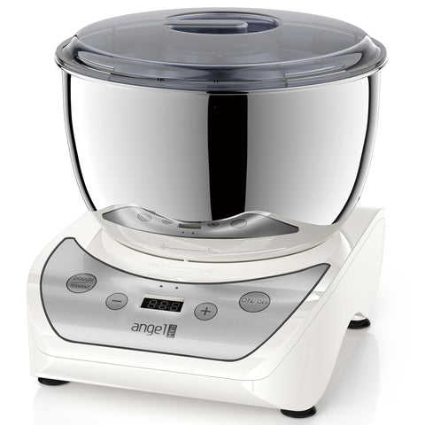 Mini Angel dough mixer lid view with clear lid for monitoring