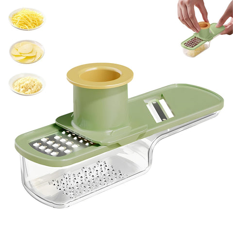 Mini Garlic Slicer container view with built-in storage keeps blades organized for quick prep