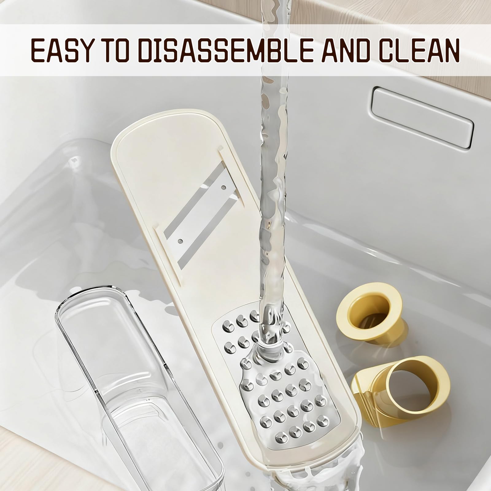 Mini Garlic Slicer safety hand guard protects fingers during prep