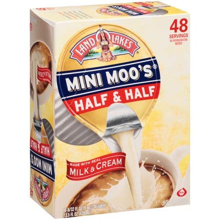 Mini Moo's Land O Lakes Half & Half poured into coffee for creamy texture.