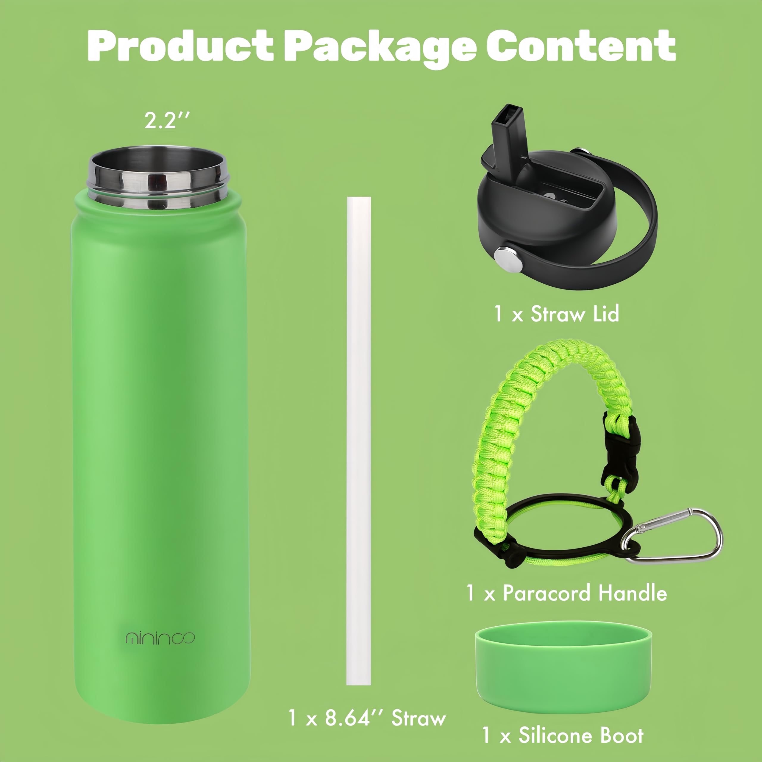 Mininoo BPA-free bottle with silicone bottom protects against dents and noise.